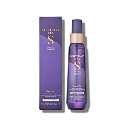 Image of Sanctuary Spa Pillow Sleep Spray, Violet Jasmine and Sandalwood, No Mineral Oil, Cruelty Free Vegan, 100 ml