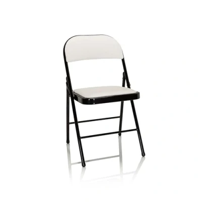 Image of hjh OFFICE Folding Chair Visitor TUDELA Faux Leather Padded space saving versatile white
