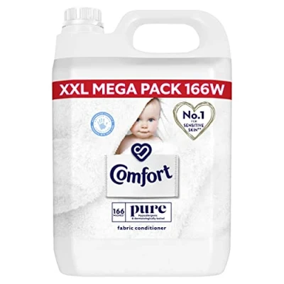 Image of Comfort Pure Sensitive Gentle for Skin Fabric Conditioner Softener 166 Wash 5L Upto 5 months supply