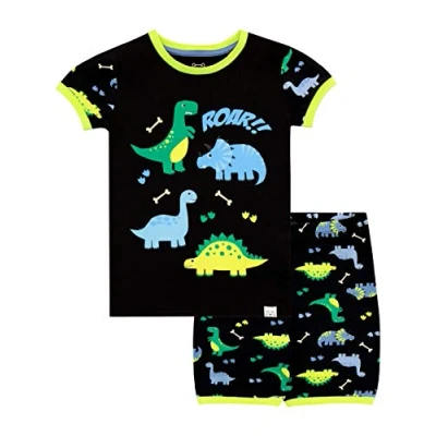 Image of Harry Bear Boys Dinosaur Short Pyjamas Black Age 5 to 6 Years
