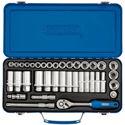 Image of Draper Metric Socket Set, 3/8&quot; Sq. Dr. (37 Piece)