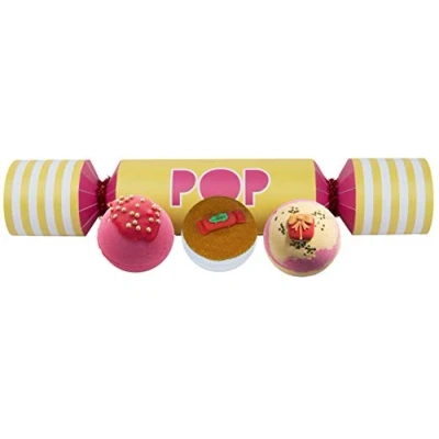 Image of Bomb Cosmetics Pop Cracker Handmade Bath Blaster Gift Pack, Contains 3 Pieces, 160 g Each [Contents May Vary]