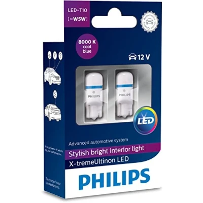 Image of Philips 12799I80X2 X Tremeultinon LED Interior Car Light W5W T10 8000K 12V, Cool Blue, Set of 2