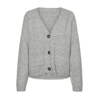 Image of Vero Moda Vmboom V NECK Button Cardigan Cardigan, Women&#039;s, Size: XS, Light grey melange