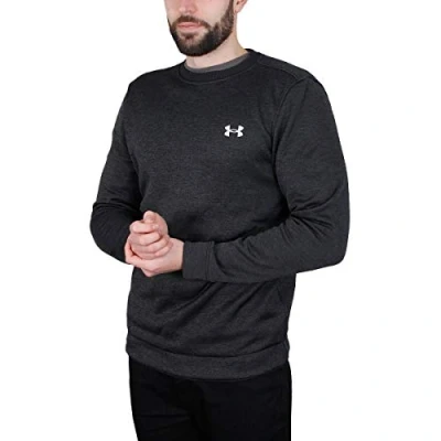Image of Under Armour Mens UA SweaterFleece Crew Sweater Black/Halo Gray M