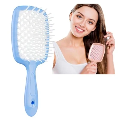 Image of Bautero Brush,Bautero Detangling Hair Brush Detangler,Anti Static Massage Paddle Brush,Wet and Dry Brush,Hollow Grid Combing Brush,Dry Comb (F)