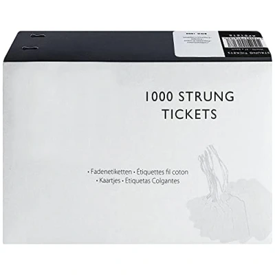 Image of Q Connect Strung Ticket 37x24mm White (1000 Pack)