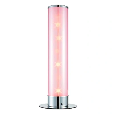 Image of LITECRAFT Glow Galaxy Table Lamp Cylinder Colour Changing LED Base Polished Chrome