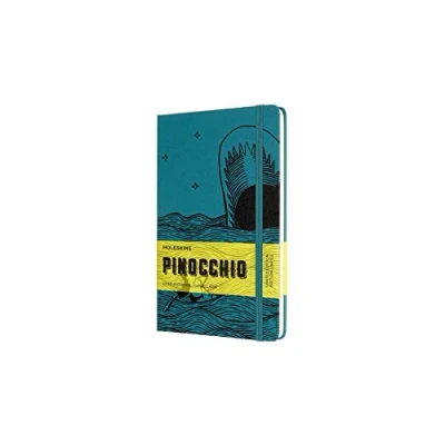 Image of Moleskine, Limited Edition Notebook, Pinocchio The Shark, Lined Layout and Hard Cover, Large Format 13x21 cm, Green Colour, 192 Pages