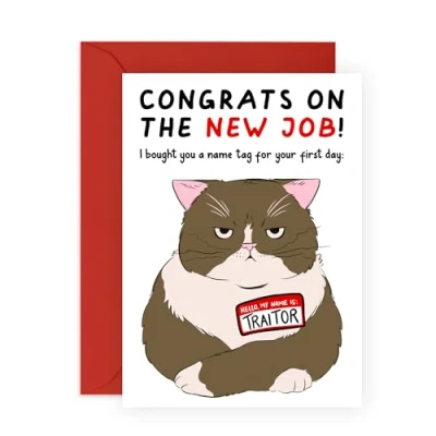 Image of Central 23 Coworker Leaving Cards For Men Women Cat Traitor Funny Goodbye Colleague New Job Gifts Boss Employee Officemate Come With Fun Stickers