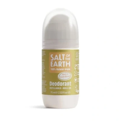 Image of Salt of the Earth Refillable Natural Deodorant Roll On Effective Protection, 100% Origin Ingredients, Eco friendly, Vegan, Cruelty Free Women, Men &amp; Kids Neroli Orange Blossom 75ml