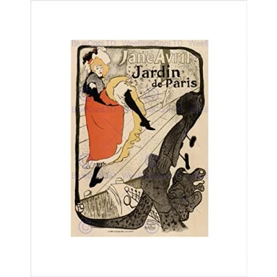 Image of Wee Blue Coo Gardens Paris Jane Avril Toulouse Lautrec France Vintage Wall Art Print
