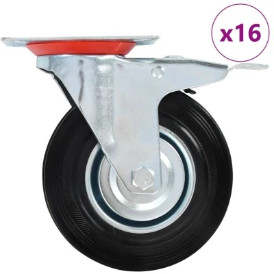 Image of vidaXL 16 pcs Swivel Casters 125 mm