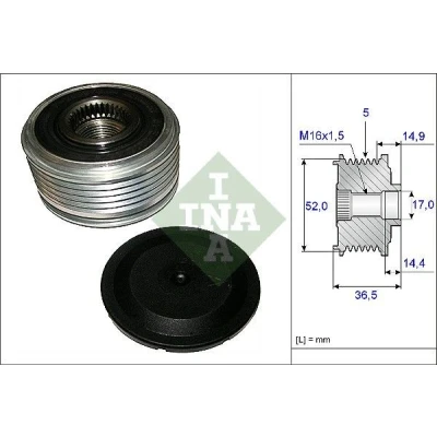 Image of 2661540902, 2661541202, 2661541302, 2661550115, A2661540902 Freewheel Clutch INA 535 0129 10 36,5mm Requires special tools for mounting