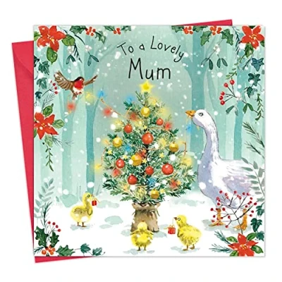 Image of Twizler Merry Christmas Card for Mum with Goose Mummy Xmas Womens Her Female