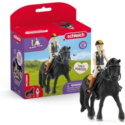 Image of schleich 42640 Horse Club Tori &amp; Princess Playset for ages 5+, Black, Ocean Tides