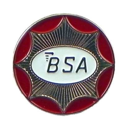 Image of Metal Enamel Pin Badge BSA Motorcycle Circle (Silver) (24mm)