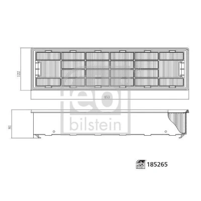 Image of AL212841, AL220527 Pollen Filter FEBI BILSTEIN 185265 453mm 122mm 81mm