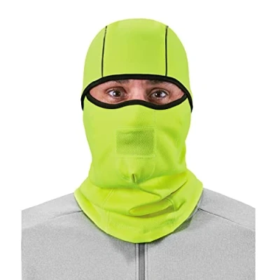 Image of Ergodyne Women&#039;s N ferno 6823 Wind proof, Hinged Design Winter Balaclava Ski Mask Resistant Face Mask, Lime, One Size UK