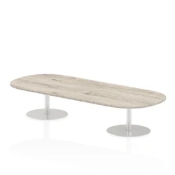 Image of Italia 2400mm Poseur Boardroom Table Grey Oak Top 475mm High Leg