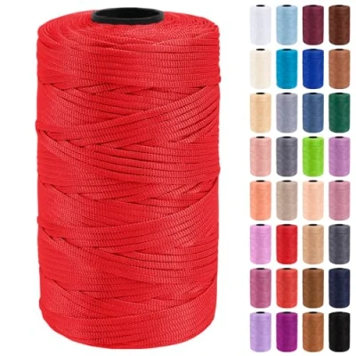 Image of Uiopa Macrame Cord 3mm x 200m Polypropylene Flat String Crochet Yarn for Handbags, Shopping Bags, Sun Hats, Shoes, Carpets, DIY Crafts, Decorative Projects