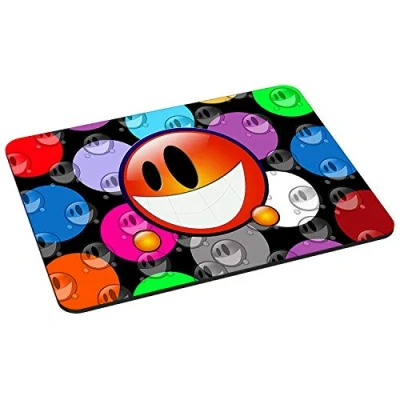 Image of Pedea Neoprene Orange Smiley Design Mouse Mat