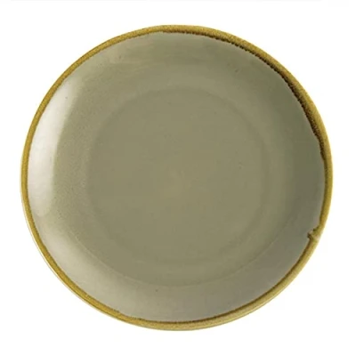 Image of Olympia Kiln Round Plate Moss 280mm 11 Rimmed Kitchen Serving Tableware 4pc