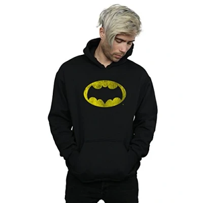 Image of DC Comics Men&#039;s Batman TV Series Distressed Logo Hoodie Black Large