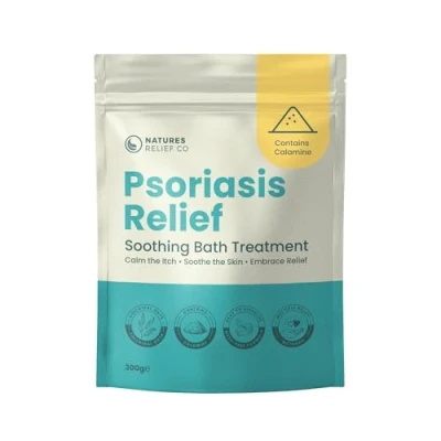 Image of Psoriasis Relief Bath Soak Multi Use Method Soothing Colloidal Oatmeal &amp; Calamine Skin Treatment 300g Relieves Itching, Redness Irritation Calming Spot for