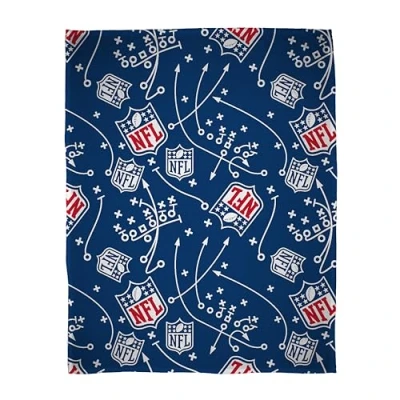 Image of Character World Official NFL National American Football League Fleece Throw Blanket Super Soft, Iconic Cross Design Warm Soft Feel Perfect for Home, Bedroom, Sleepovers &amp; Camping