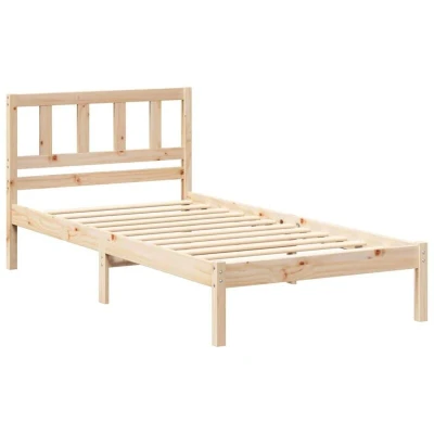 Image of vidaXL with Headboard Brown 80 x 200 cm Solid pine wood