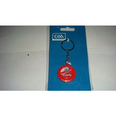 Image of CORK Official GAA Ireland County Round Crest Keyring very rare limited Stock