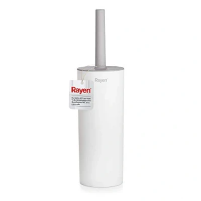Image of Rayen WC Brush with Lid Efficient Cleaning Soft Touch 14.5&quot; x 3.6&quot; White