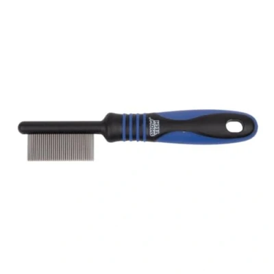 Image of Chinoxia Pet Hair Comb, 12 cm with Ergonomic Handle, Ideal for Fine Coats and Sensitive Areas, Grooming Tool Cats Dogs