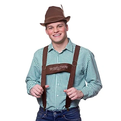 Image of Wicked Costumes Authentic Lederhosen Braces Fancy Dress Accessory
