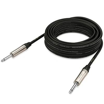 Image of Behringer Instrument Cable Guitar 1/4 Inch TS Male to 10 m / 32.8 ft Gold Performance GIC 1000
