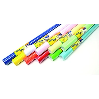 Image of Scola Wipe Off Poster Paper Rolls, 10 Assorted Colours, 760 mm x 10m, Educational Tools, School Displays, Ideal for Classrooms, Schools, Offices, Display Boards and Bulletin