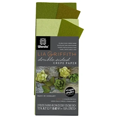 Image of Lia Griffith Creativity Street Double Sided Extra Fine Crepe Paper, Green, 25cm X 125cm