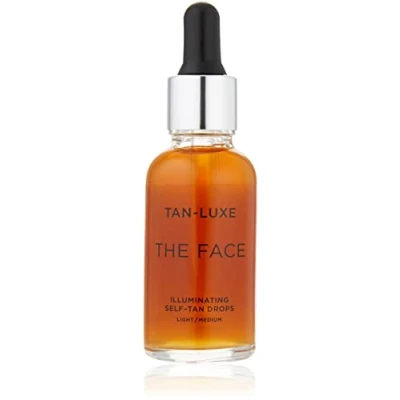 Image of Tan LUXE THE Face Self Drops, Light/Medium (30 ml) Add Tanning Drops to Skin Care for Custom Tan, Cruelty Free &amp; Vegan