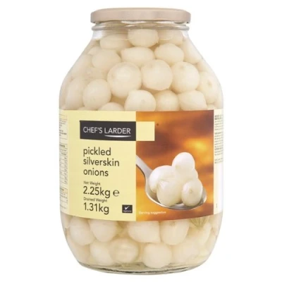 Image of Chef&#039;s Larder Pickled Silverskin Onions 2.25kg (Drained Weight 1.31g)