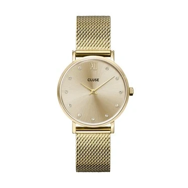 Image of CLUSE Gold Minuit Mesh Watch