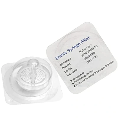 Image of Sterile Syringe Filters PES 25 mm Diameter 0.45um Pore Size Individually Packaged 10/pk by Biomed Scientific