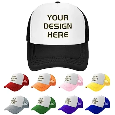 Image of Custom Hats for Men Personalised Trucker Baseball Cap Breathable Mesh Hat Add Design Your own Picture/Text/Logo