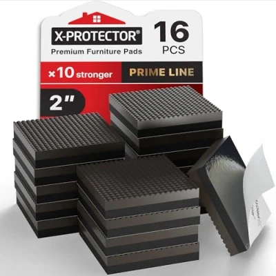 Image of X Protector Non Slip Furniture Pads 16 PCS 50mm Prime Line Anti Self Adhesive Grippers Rubber Stoppers to Prevent Sliding!