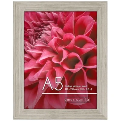 Image of Americanflat A5 Photo Frame in Driftwood Engineered Wood with Shatter Resistant Glass Horizontal and Vertical Formats for Wall Tabletop 14.8x21 cm