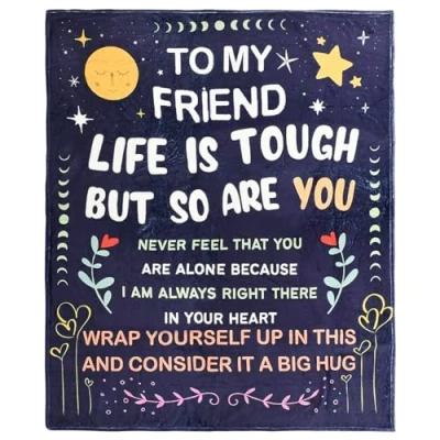 Image of Litinliv 150x130cm Bestie Gifts Blanket,Best Friend Birthday Blanket,Soft Throw Blankets,Throw Blanket Gifts,Bestie Blanket,Friend Bed Blankets,Bestie For Women