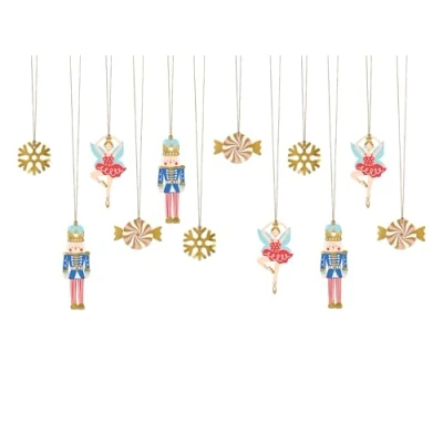 Image of PartyDeco 12 Nutcracker Tags, Festive Gift Wrapping Labels, Christmas Gifts, Tags