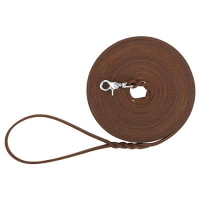 Image of TRIXIE Rustic leather drag leash S M, 10 m 8 mm in dark brown oiled for dogs classic design small to large 18970