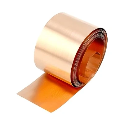 Image of QWORK 0.1mm Copper Sheet Roll, 99.9% Pure Metal Foil 5M x 5cm (16.5&#039; 2&quot; 0.004&quot;)