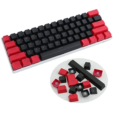 Image of Keycaps, 61 Keycaps PBT OEM Profile 60% Two Color Backlight Mechanical Keyboard Keycap for 60 Percent Cherry MX Switch Keys (Only Sell Keycaps)